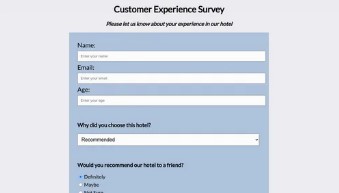 Image of survey form.